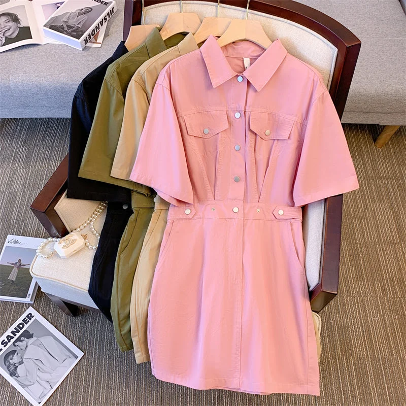 Plus Size Utility Shirt Dress