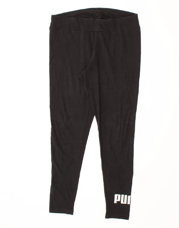 PUMA Womens Graphic Leggings UK 14 Large Black