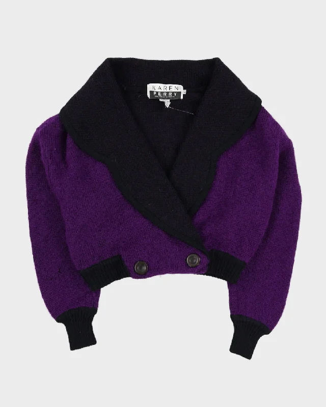 00s Purple Knitted Cardigan - M