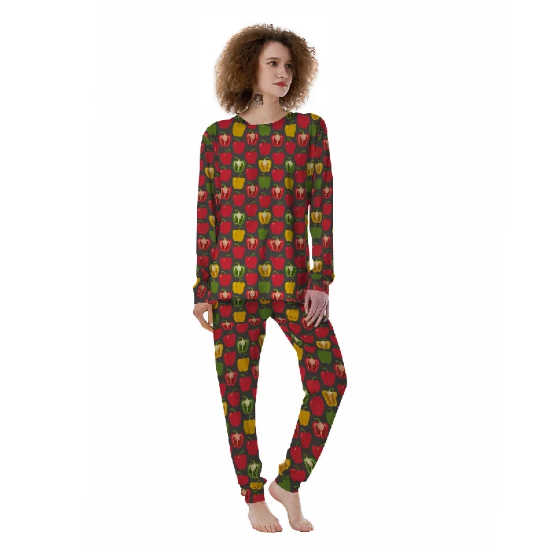 Bell Pepper Vintage Print Pattern Women's Pajamas