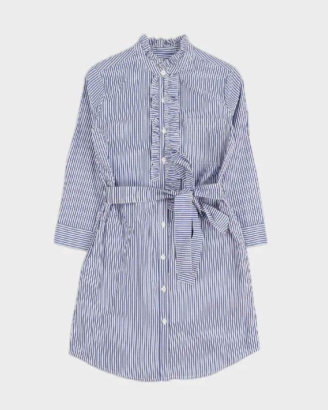 Burberry Blue Striped Shirt Dress - S