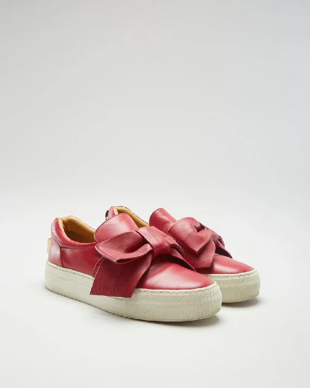 Buscemi Red Leather Trainers - Womens UK 2