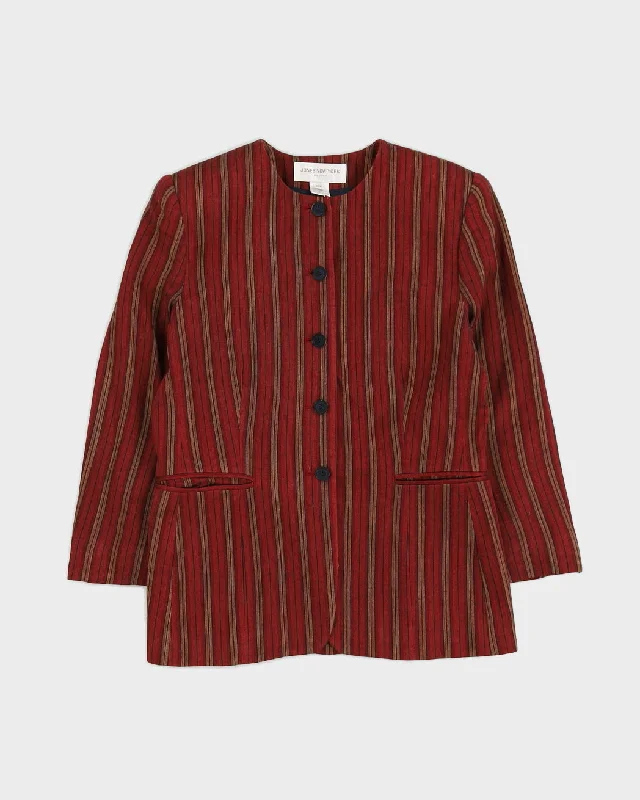 Jones New York Red Striped Jacket - M