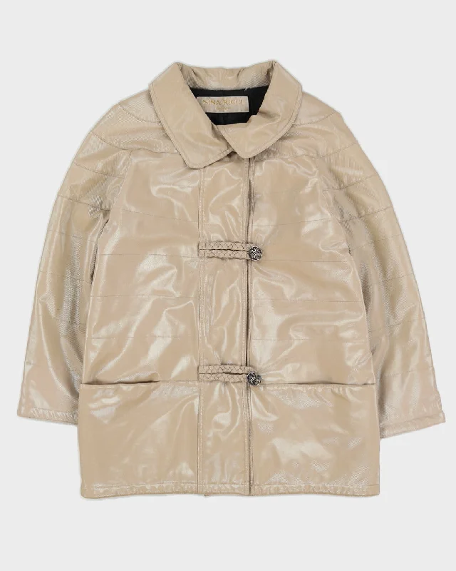 Nina Ricci Beige PVC Quilted Jacket - M