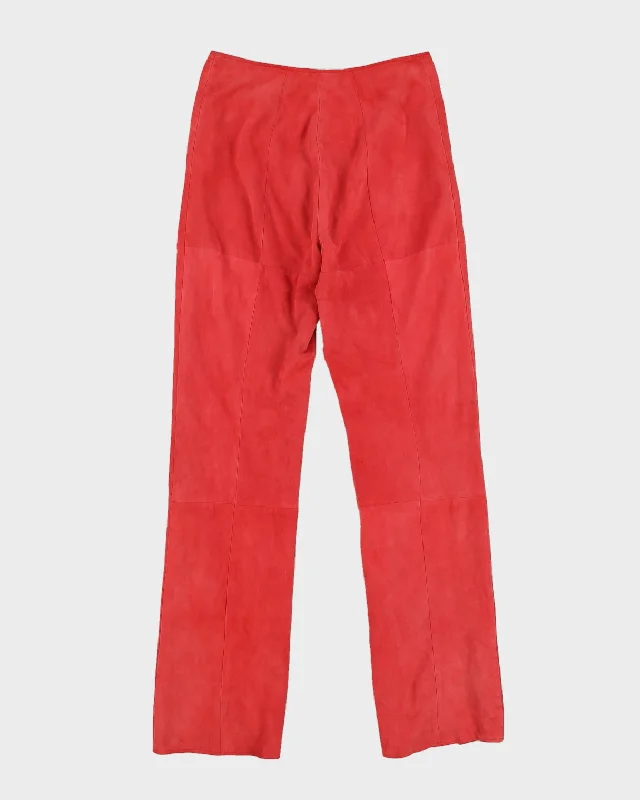 Red Suede Trousers - W26 L31