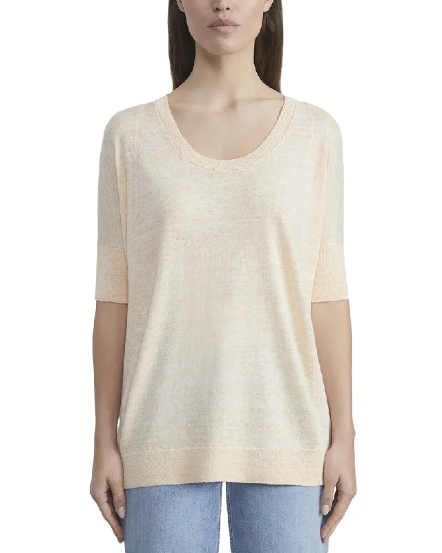 Lafayette 148 New York Oversized Scoop Neck Linen Sweater