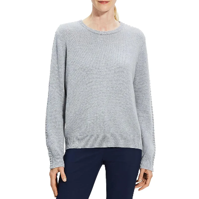 Womens Cashmere Whipstitch Crewneck Sweater