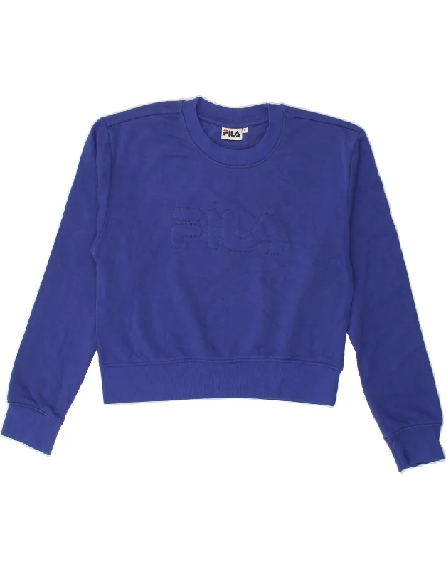 FILA Womens Graphic Sweatshirt Jumper UK 16 Large Purple Cotton