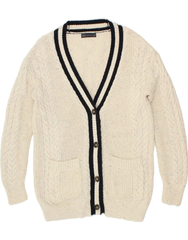 MARKS & SPENCER Womens Oversized Cardigan Sweater UK 10 Small Off White