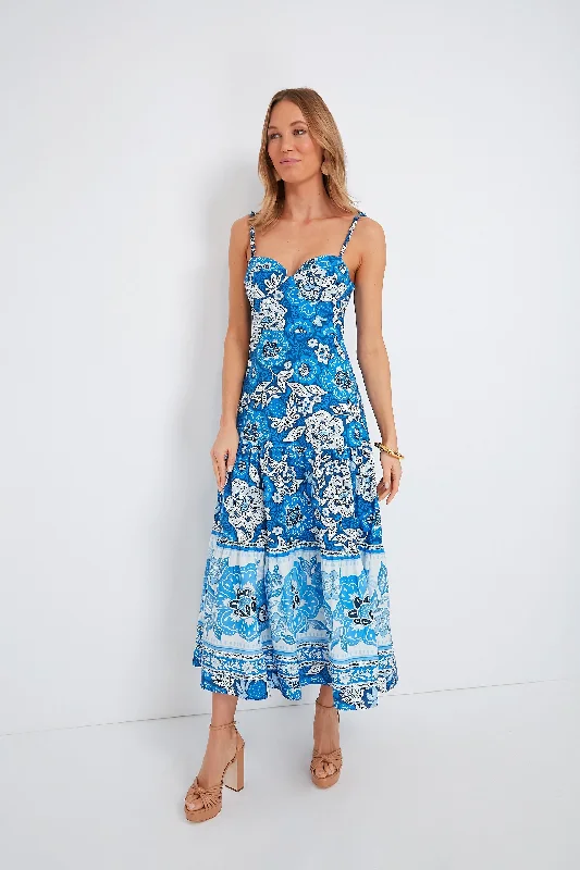 Full of Flowers Blue Midi Dress