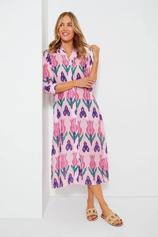 Sumba Pink Shirt Midi Dress