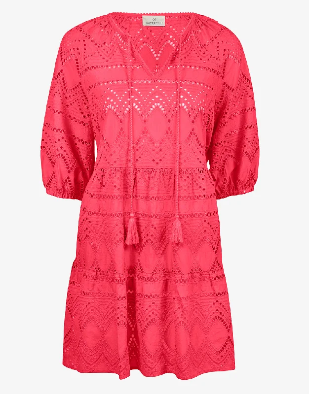 Broderie Tunic - Luscious Red