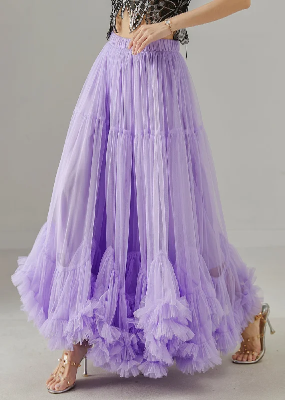 Lavender Silm Fit Tulle Skirt Exra Large Hem Fall