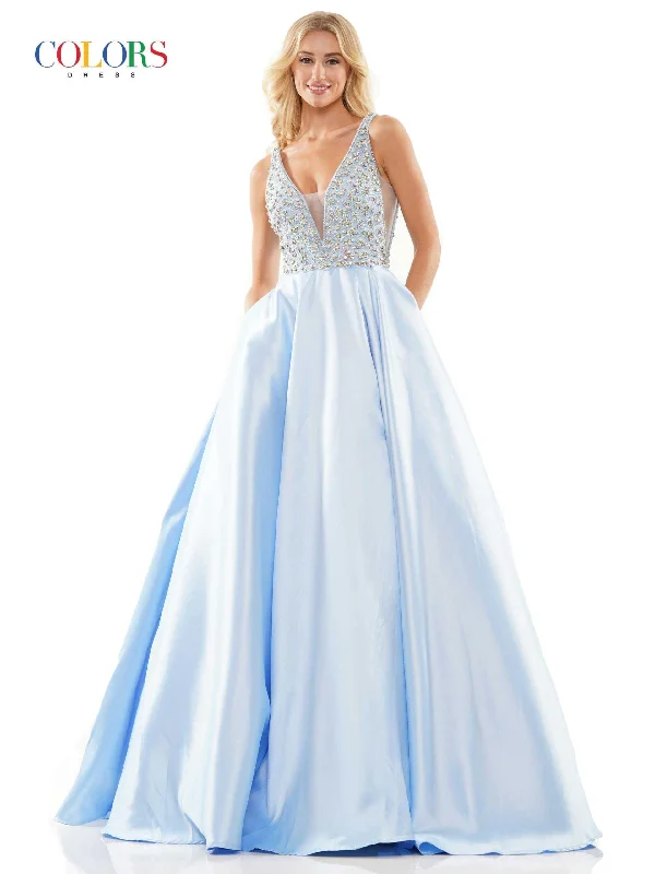 Colors 2966 Colors Prom Long Sleeveless Dress