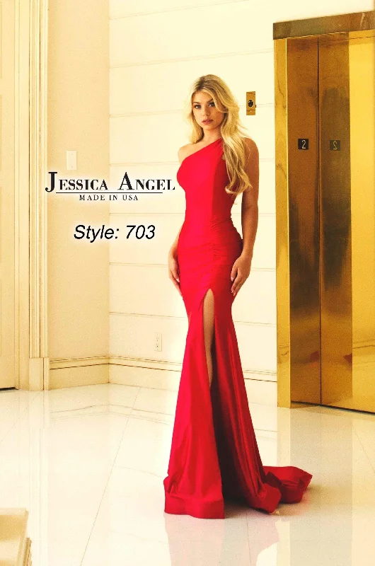 Jessica Angel One Shoulder Long Formal Dress 703