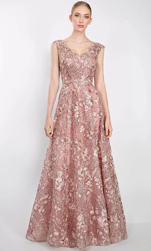 Janique W3001 - Embroidered A-Line Evening Dress