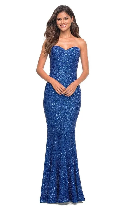 La Femme - 30714SC Sequined Sweetheart Neck Evening Gown