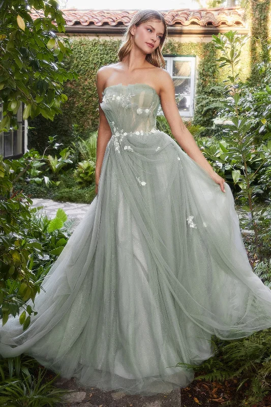 **Allure's Celestial Embrace: A Strapless Gown for Unforgettable Occasions**