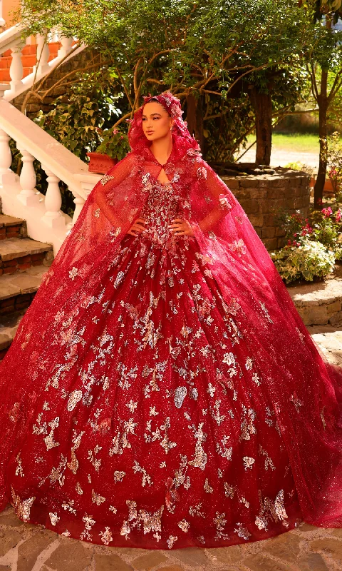 Amarra 54260 Corset Quinceañera Dress with Cloak