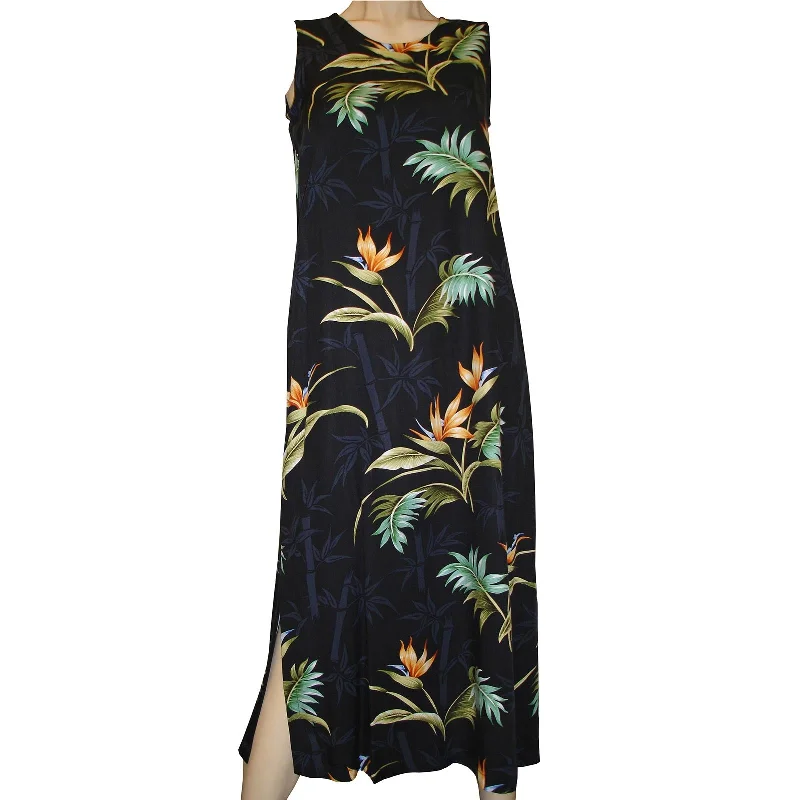 Bamboo Paradise Black Long Tank Dress