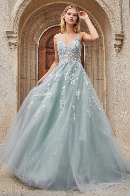 Divine Radiance: Embroidered Crystal Ball Gown for Royal Occasions