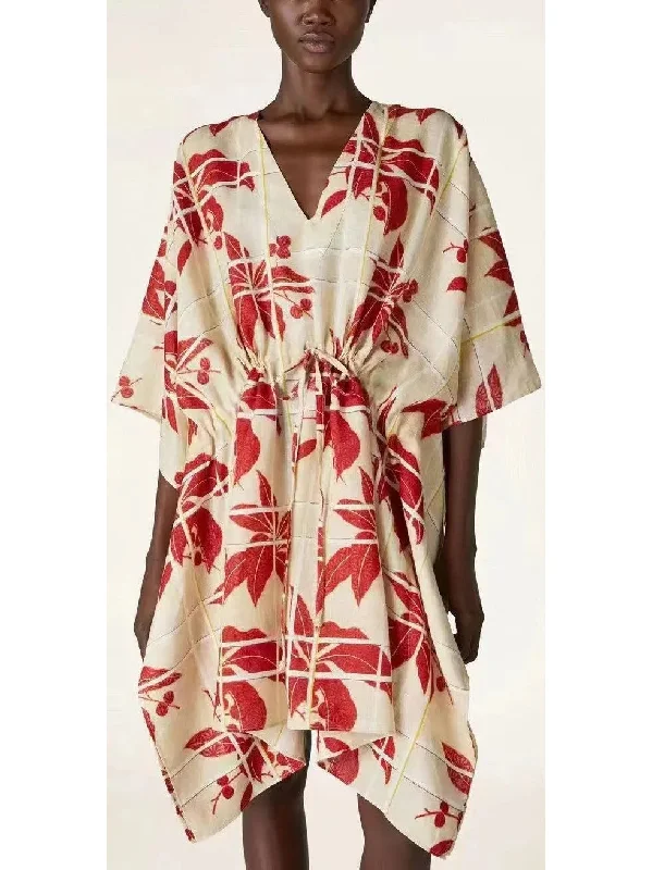 Japanese Hibiscus Print Kimono Dress