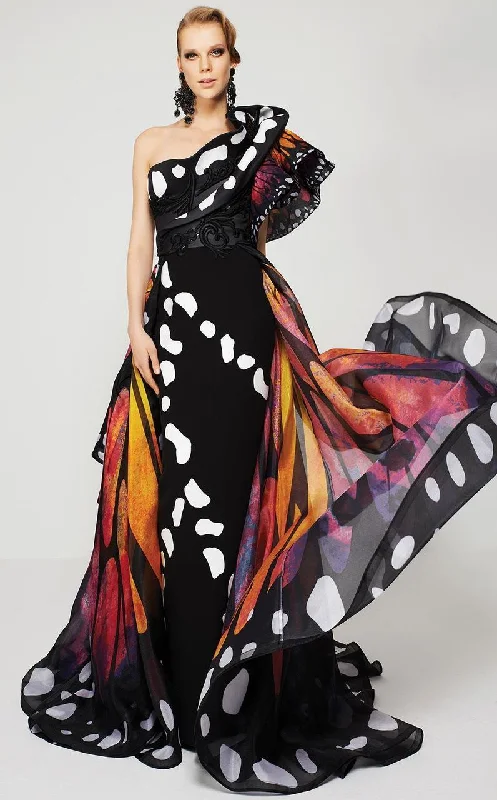 MNM Couture 2381 - One Shoulder Printed Evening Gown