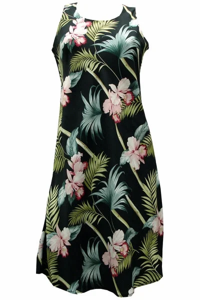 Bamboo Orchid Black Tank Dress