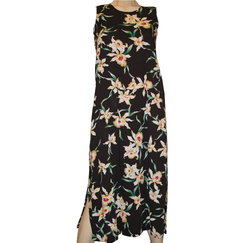 Star Orchid Black Long Tank Dress