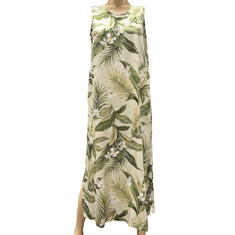 White Ginger Khaki Long Tank Dress