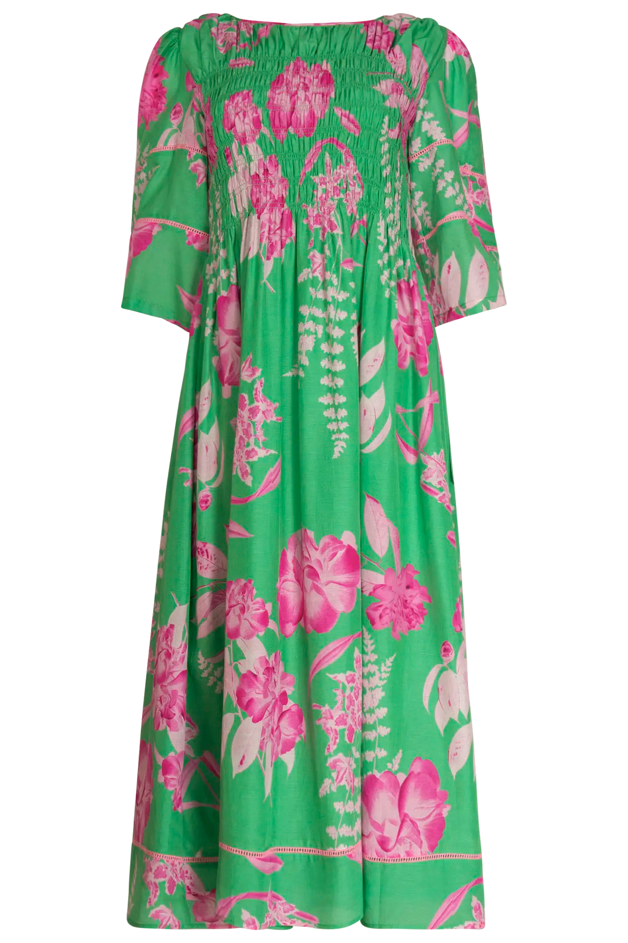 Cannes Lace Night Garden Dress - Spring Green