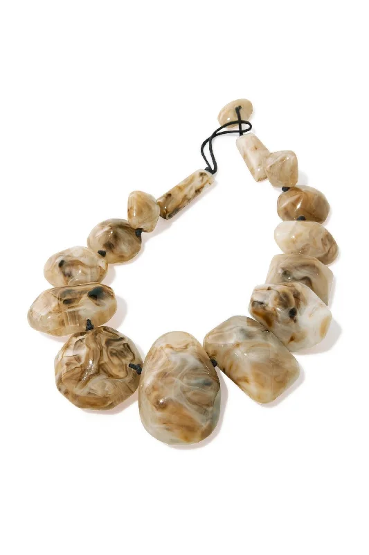 Chunky Stone Necklace Natural Romantic Lace Dress