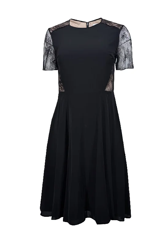 Jason Wu - Black Laced Georgette Fit & Flare Dress Sz 2