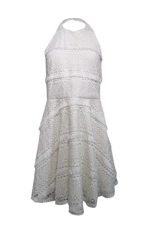 Lisa & Lucy - Ivory Crochet Lace Halter Dress Sz M