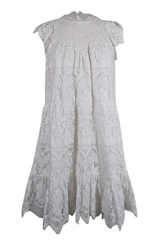 Saylor - Ivory Lace Cap Sleeve Dress Sz M