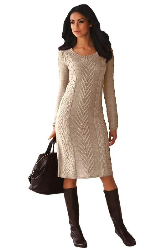 Sexy Khaki Women’s Hand Knitted Sweater Dress