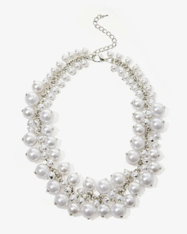 Silver Pearl Necklace Pearl/Silver