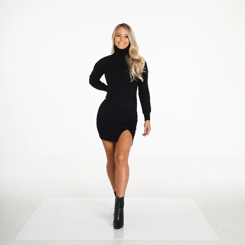 Black Forever Yours Sweater Dress