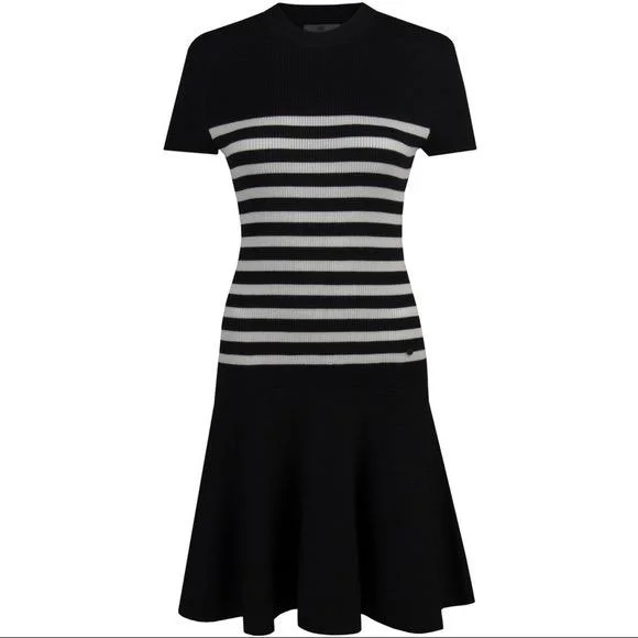 New G/Fore Black Striped Sweater Dress Size XS MSP$295