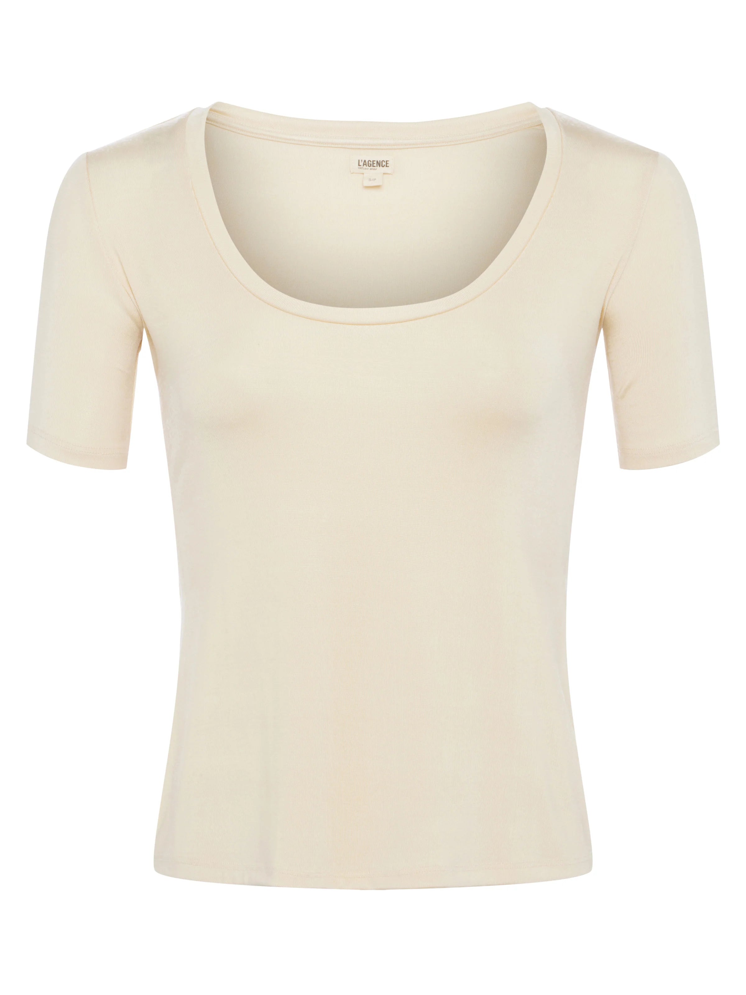 L'AGENCE FELICE SHORT SLEEVE DEEP U-NECK TEE