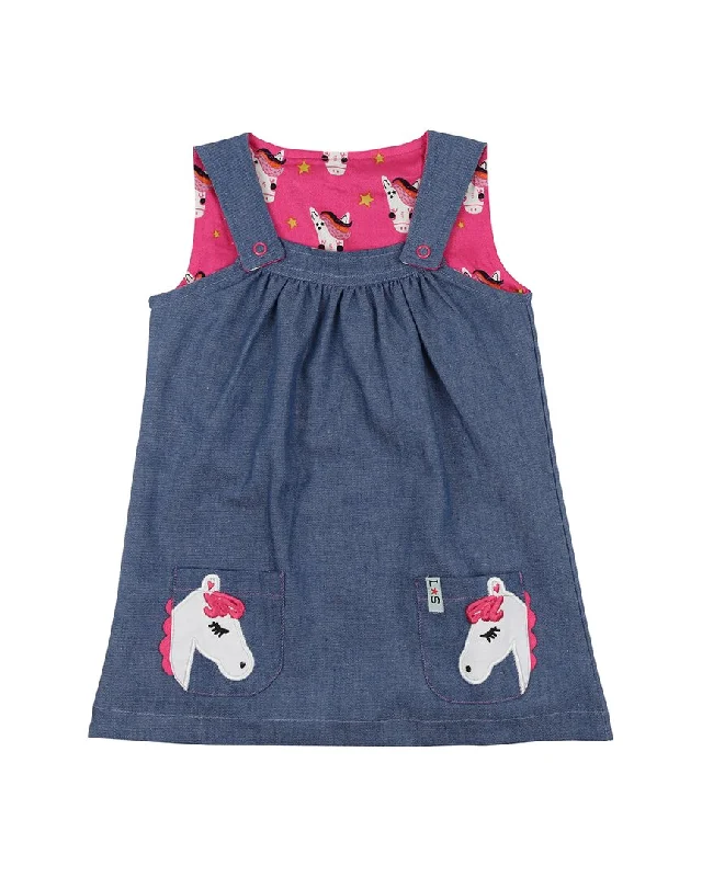 Lilly and Sid Reversible Horse/Denim Dress