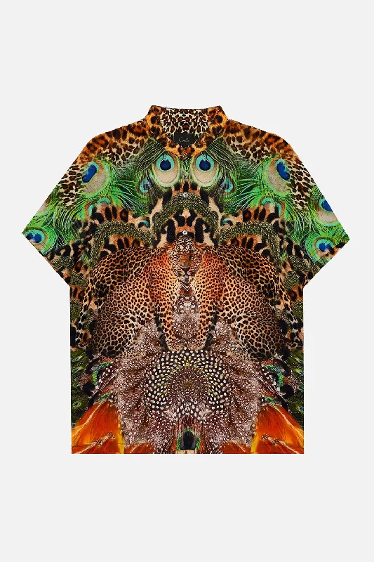 SHORT SLEEVE MANDARIN SHIRT SURREALIST XANADU