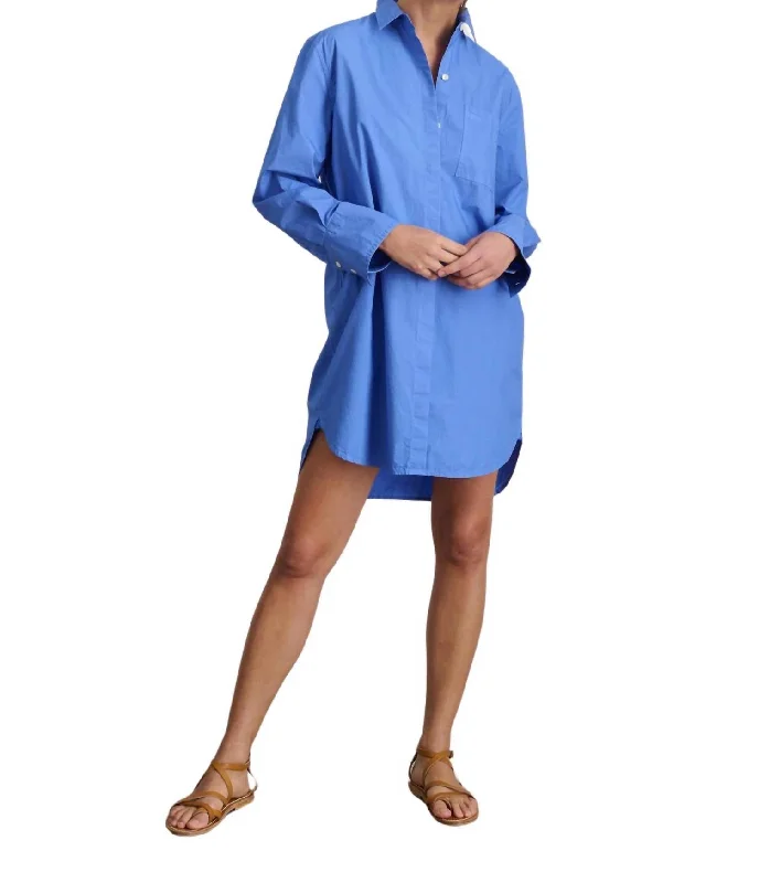 Belle Shirt Dress In French Blue